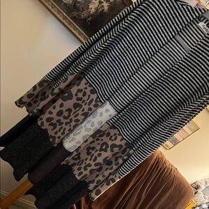 Haptics Black and White Striped Cardigan